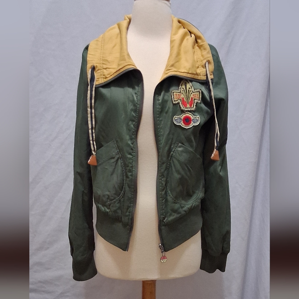 Diesel Green Bomber Jacket with Embroidered Patch